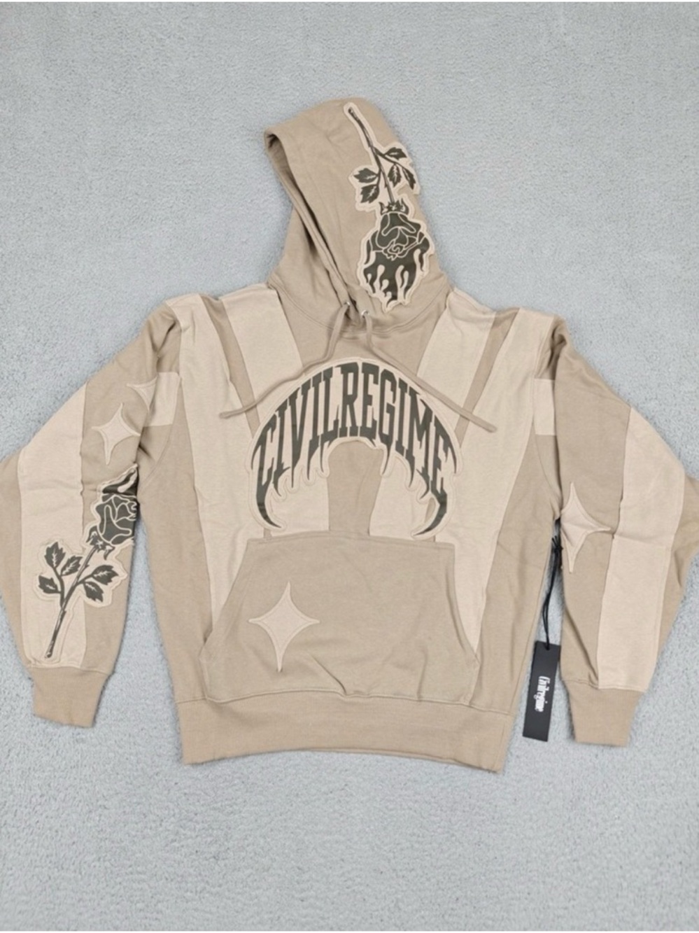 Civil Regime Men's Beige Graphic Hoodie